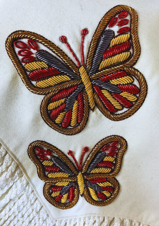 Hand Embroidered Women Ivory Country Western Cowgirl Fringe Jacket