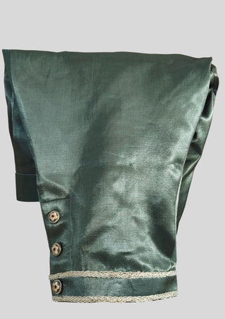 Men’s Green Satin Floral Embroidered Rococo 3 Piece Suit 18th Century Historical Costume