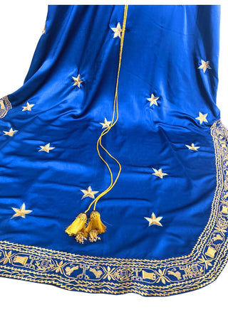 The 'Celestial Sovereign' Cloak — Royal Blue & Cosmic Grandeur