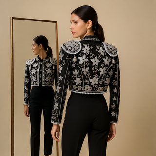 Midnight Matador – Embroidered Cropped Jacket