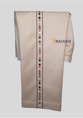 Men’s Beige Embroidered Country Western 2-Piece Suit Cowboy Style Wedding & Party Outfit